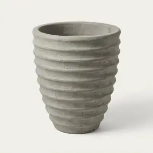 กระถางปูนทรงกลมเกลียว 50×40 ซม. – กระถางปูนเปลือย POTS28