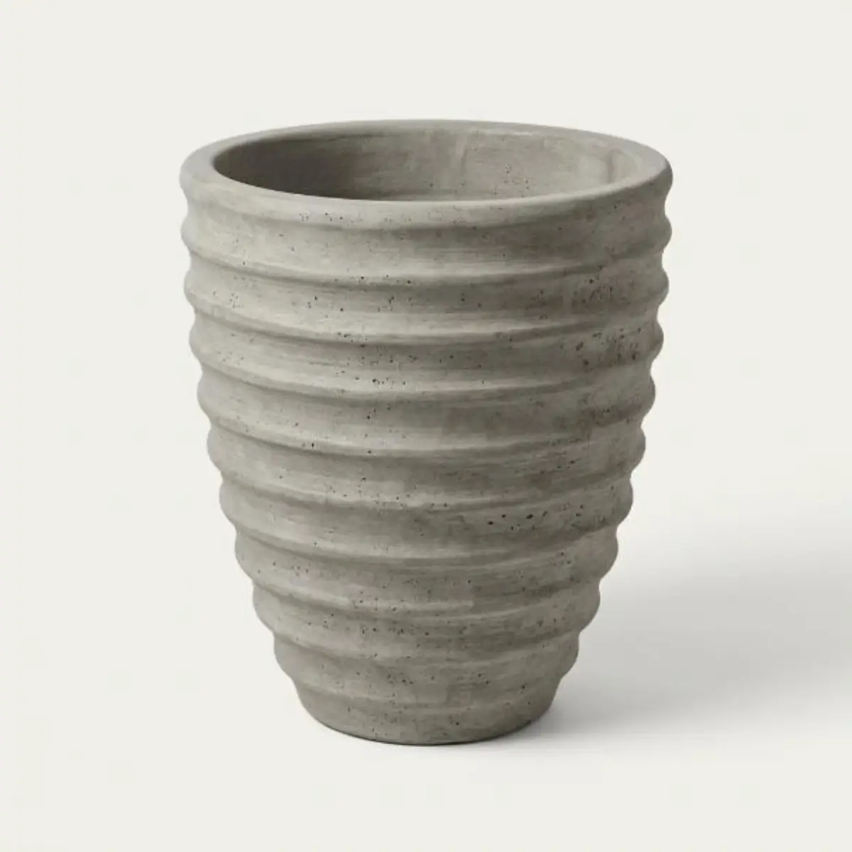 กระถางปูนทรงกลมเกลียว 50×40 ซม. – กระถางปูนเปลือย POTS28